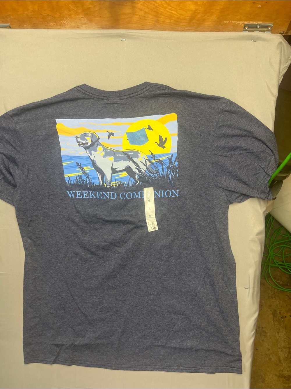 croft & barrow Navy Heather Graphic Dog Short Sleeve Tee